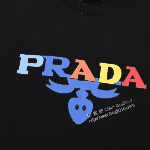 Prada專櫃普拉達2023SS新款印花T恤 男女同款 tzy2692